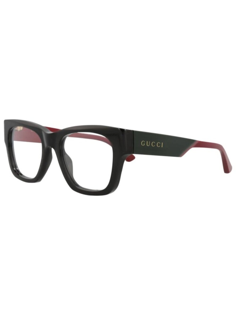 New Gucci Women's Eyeglasses Square Rectangle Recycled Acetate Frame Mens Black